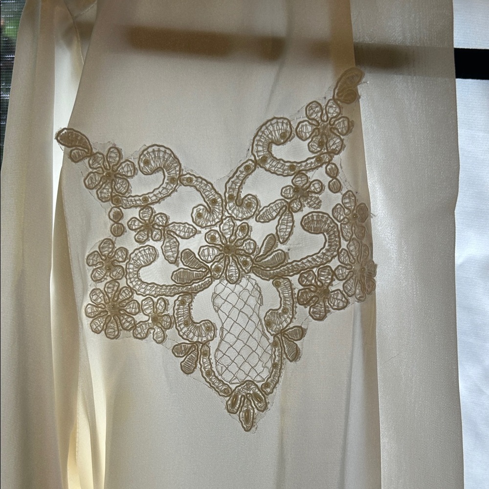 Sheer Ivory Embroidered Robe - Women's Intimates & Sleepwear - Picture 2 of 5